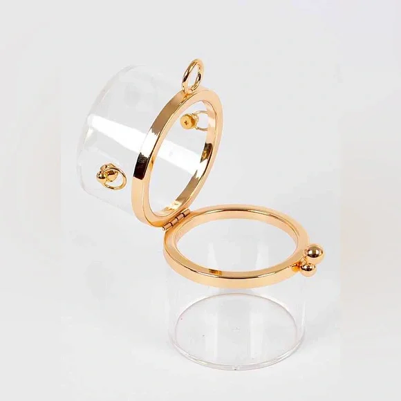 Clear Transparent Pearl & Gold Accent Stadium Handbag - Picture 2 of 4